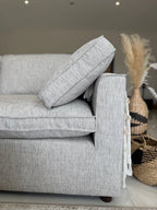 Santorini Sofa Grey Large Corner Sofa with Footstool