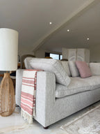 Santorini Sofa Grey Large Corner Sofa with Footstool
