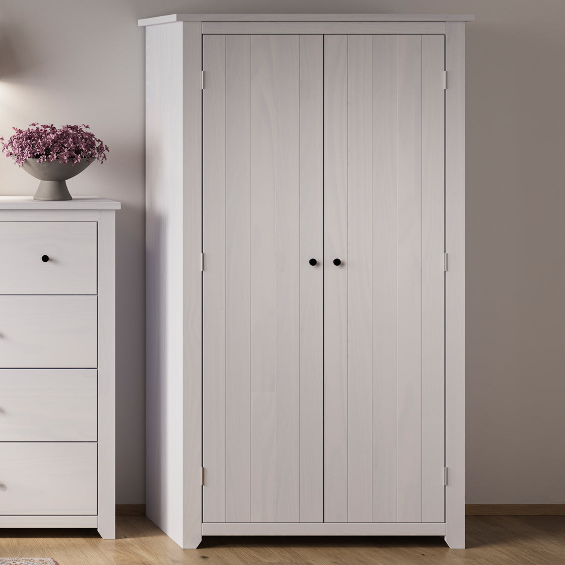 HAVANA WHITE 2 DOOR WARDROBE