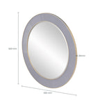 Wosley Blue Round Mirror