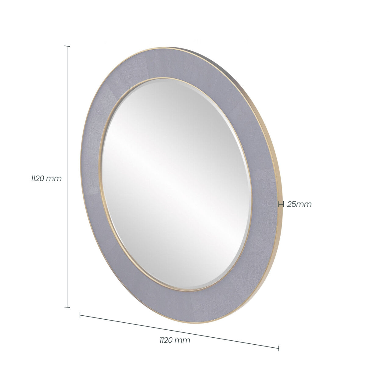 Wosley Blue Round Mirror