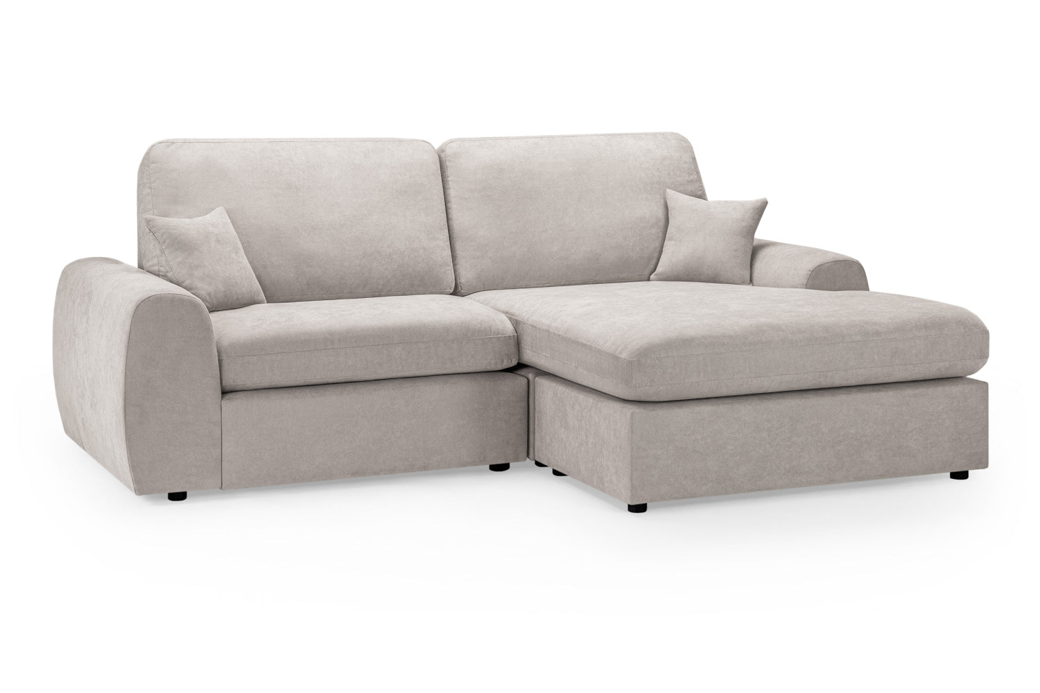 Winnie Cinema Lounge Sofa And Footstool In Beige Boucle Fabric
