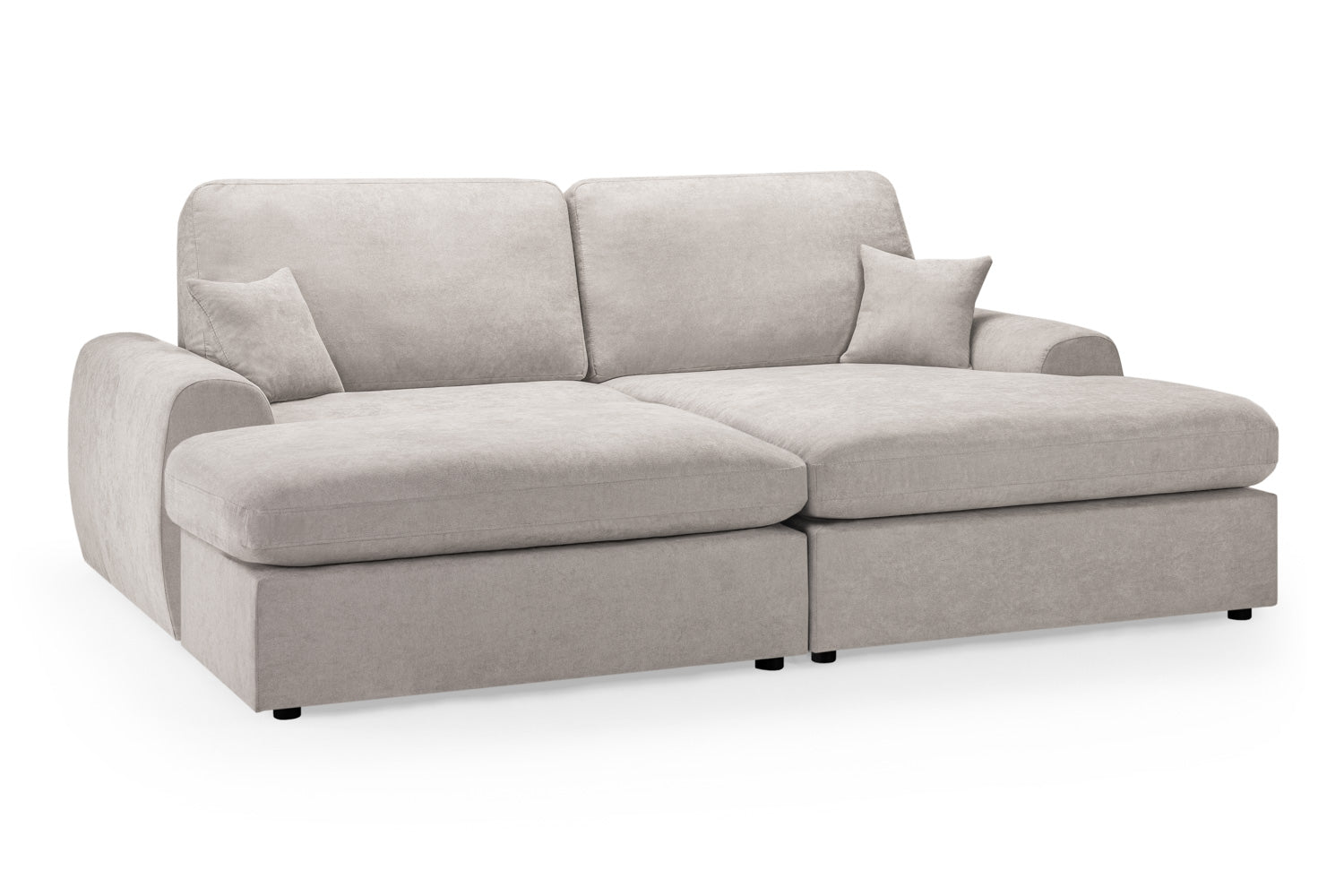 Winnie Cinema Lounge Sofa And Footstool In Beige Boucle Fabric