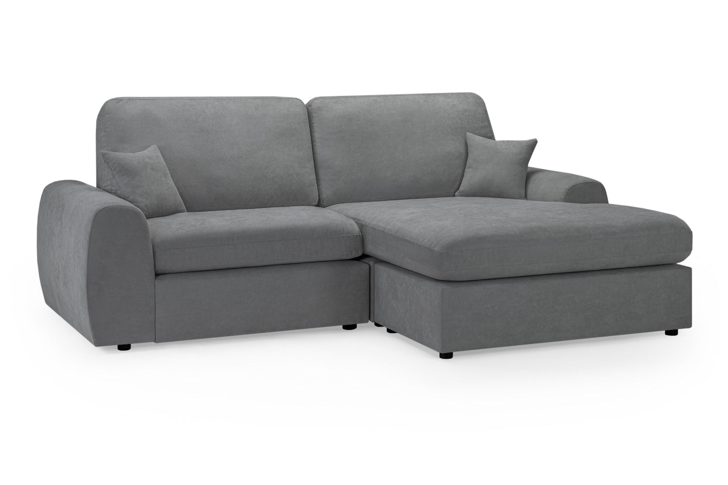 Winnie Cinema Lounge Sofa And Footstool In Dark Grey Boucle Fabric