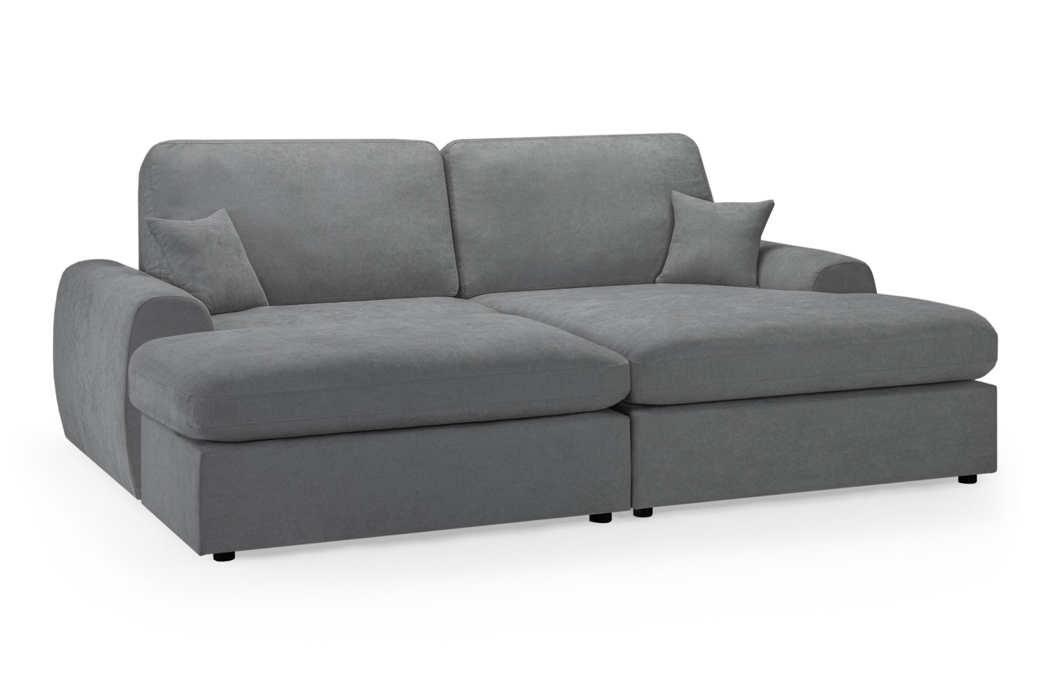 Winnie Cinema Lounge Sofa And Footstool In Dark Grey Boucle Fabric