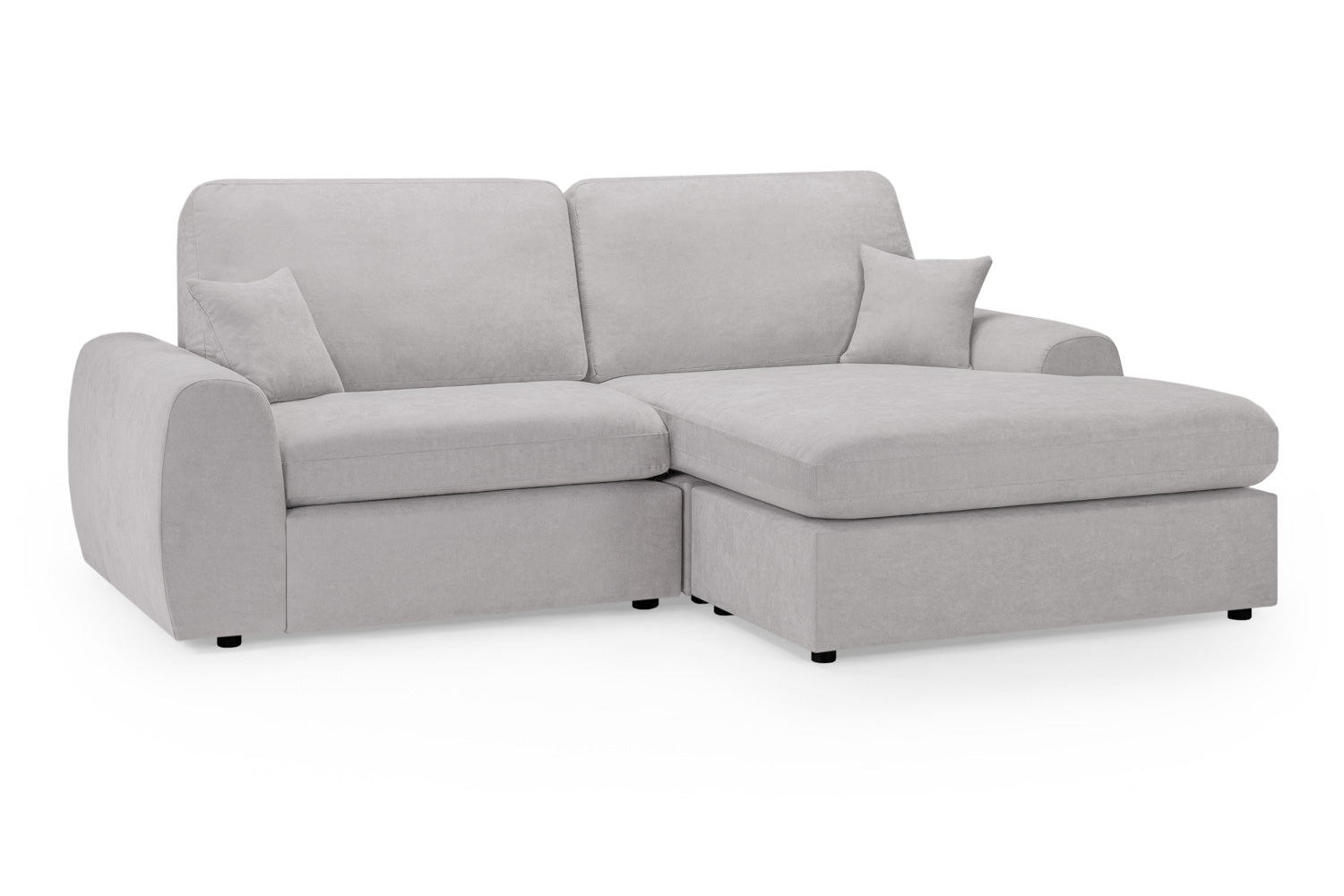 Winnie Cinema Lounge Sofa And Footstool In Light Grey Boucle Fabric