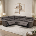 Lucca Inc Lay-Z-Boy Style Fabric Power Recliner Corner Sofa