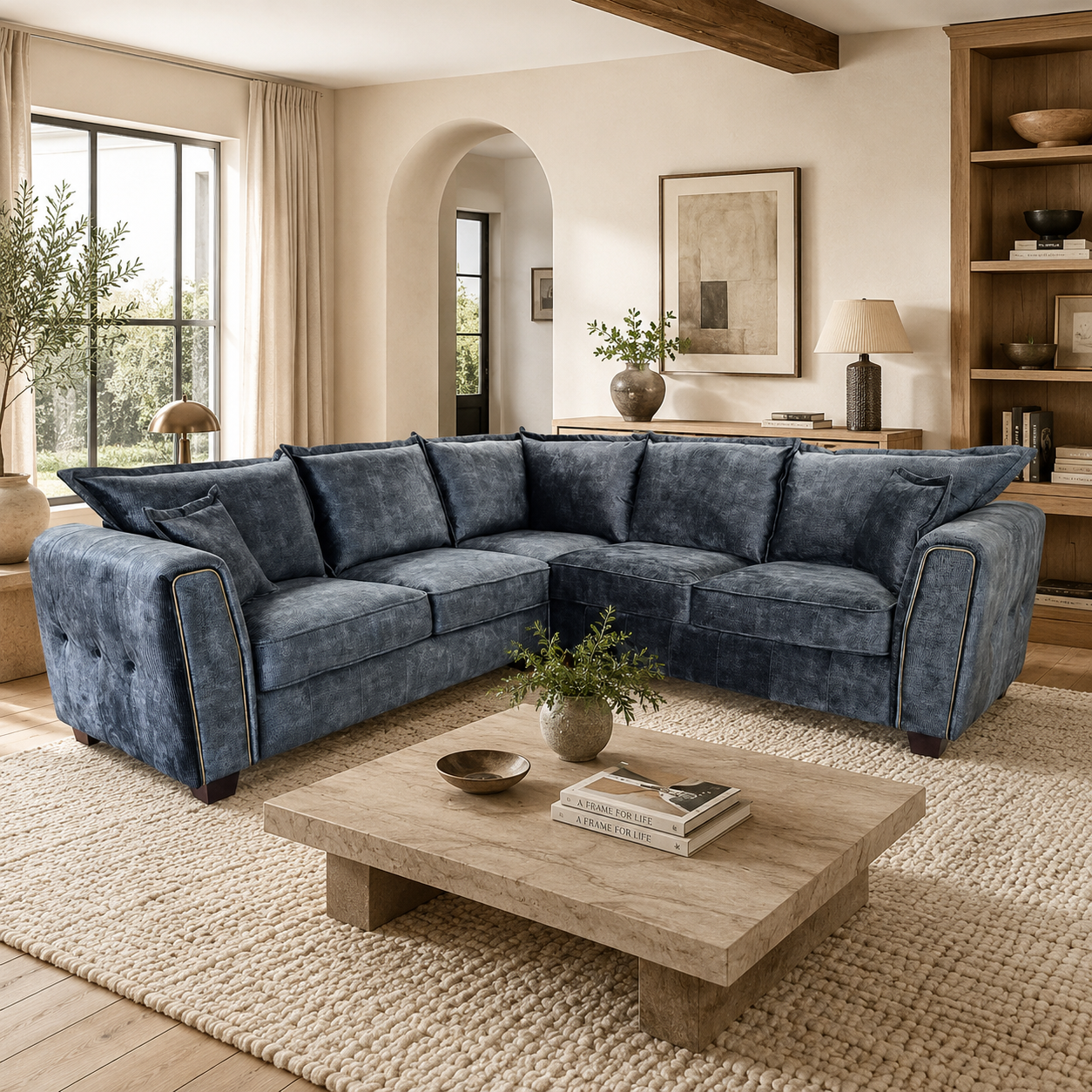 Serena Sofa Black Large Corner