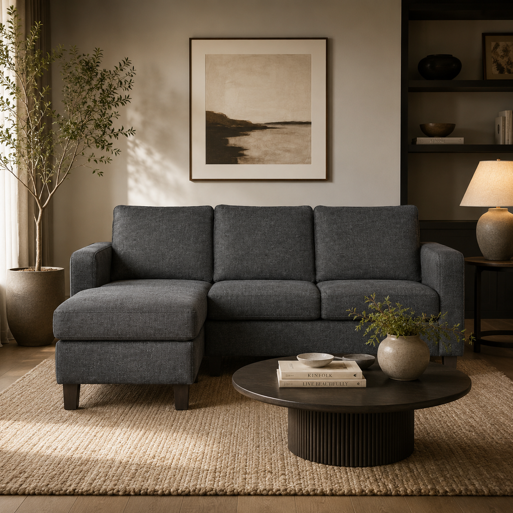 Model 28 - Reversible Chaise Sofa Turin Grey