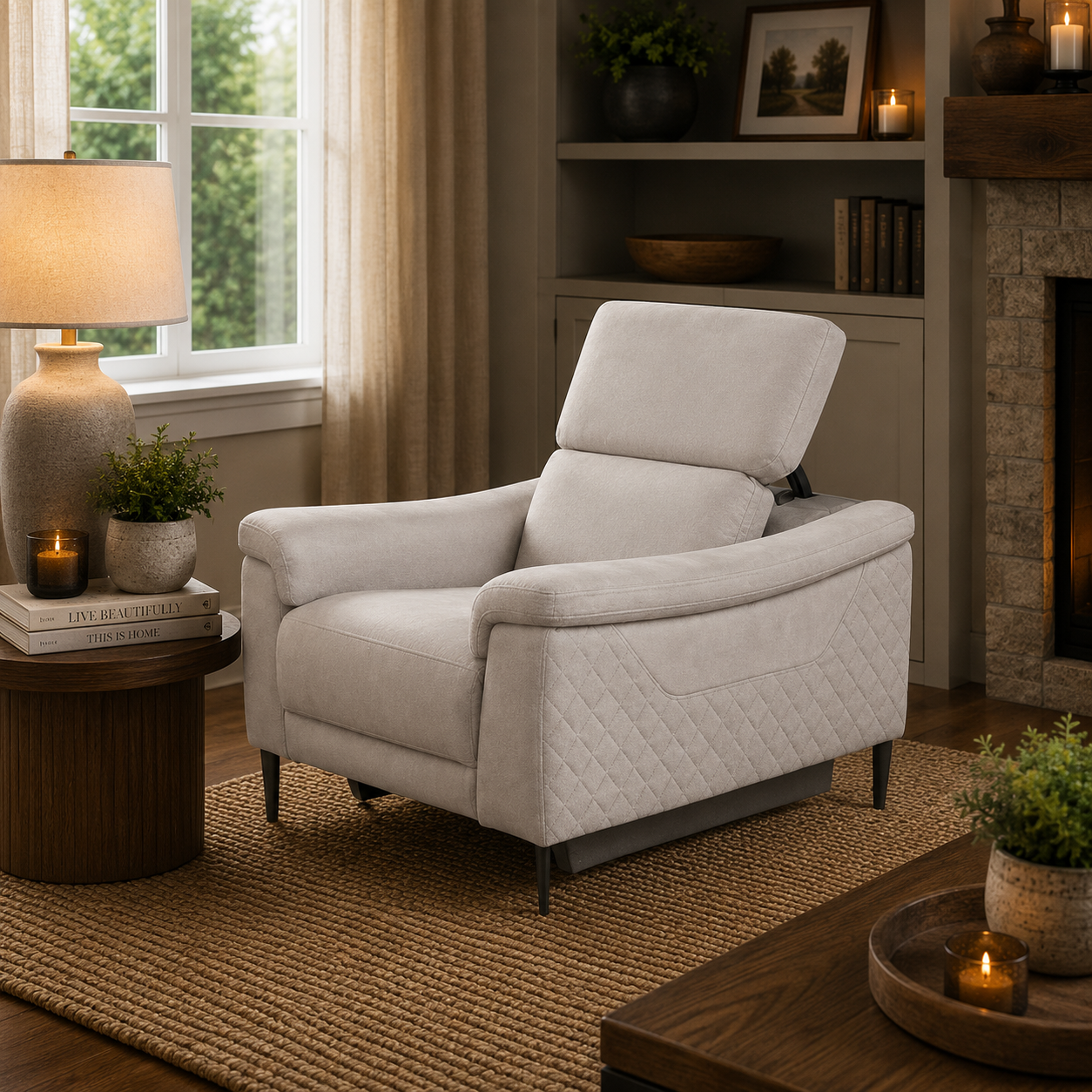 Orbit Ivory Lay-Z-Boy Style Fabric Power Recliner Armchair | Paolo | Callie | Penny | Daytona | Revel | Sonder | DFS