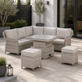 Havana Range Square Corner Sofa Set with Rising Table