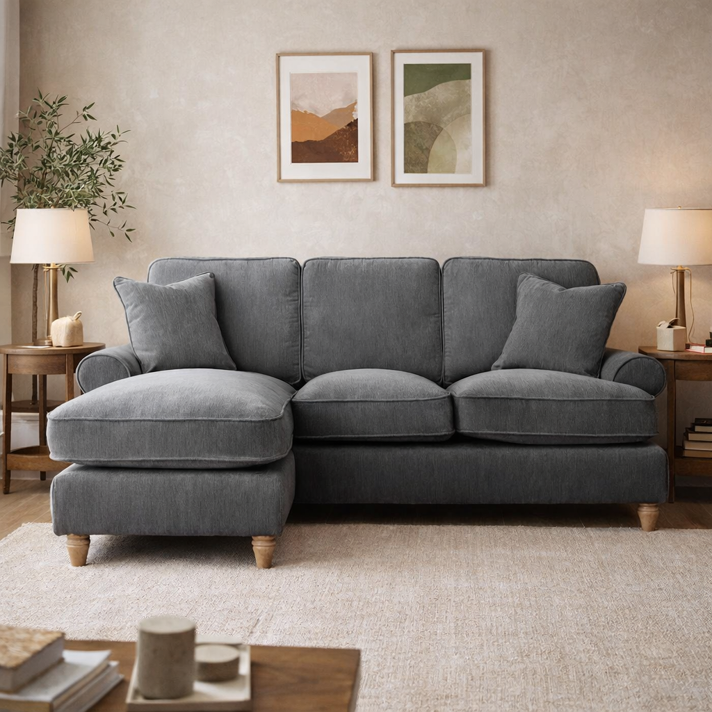 Left Hand Chaise Sofa Manhattan Charcoal The Great Sofa Company | Piper | Vienna | Arthur | Emeline | Swift | Morris