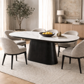 Bianca Oval Dining Table Black & White Sintered Stone