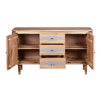 Metz Acacia Wood 2 Doors 3 Drawers Sideboard