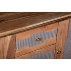 Metz Acacia Wood 2 Doors 3 Drawers Sideboard