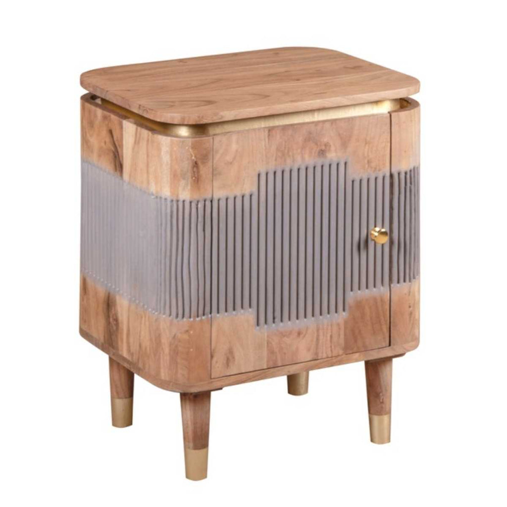 Metz Acacia Wood Bedside Table