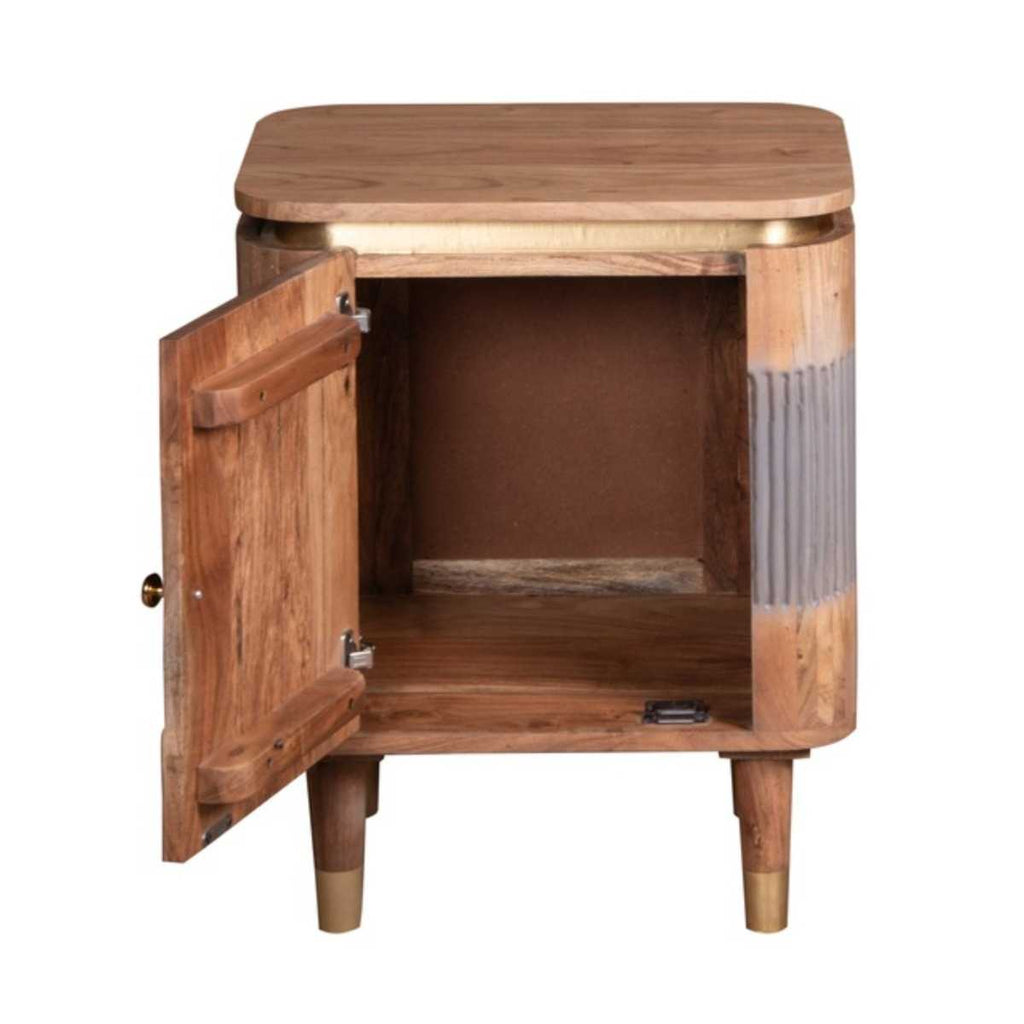 Metz Acacia Wood Bedside Table