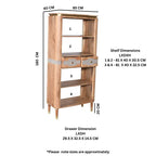 Metz Acacia Wood 2 Drawers Open Bookcase