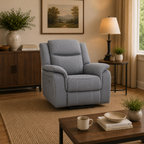 Galaxy Tech Recliner Grey Fabric Armchair Sofa