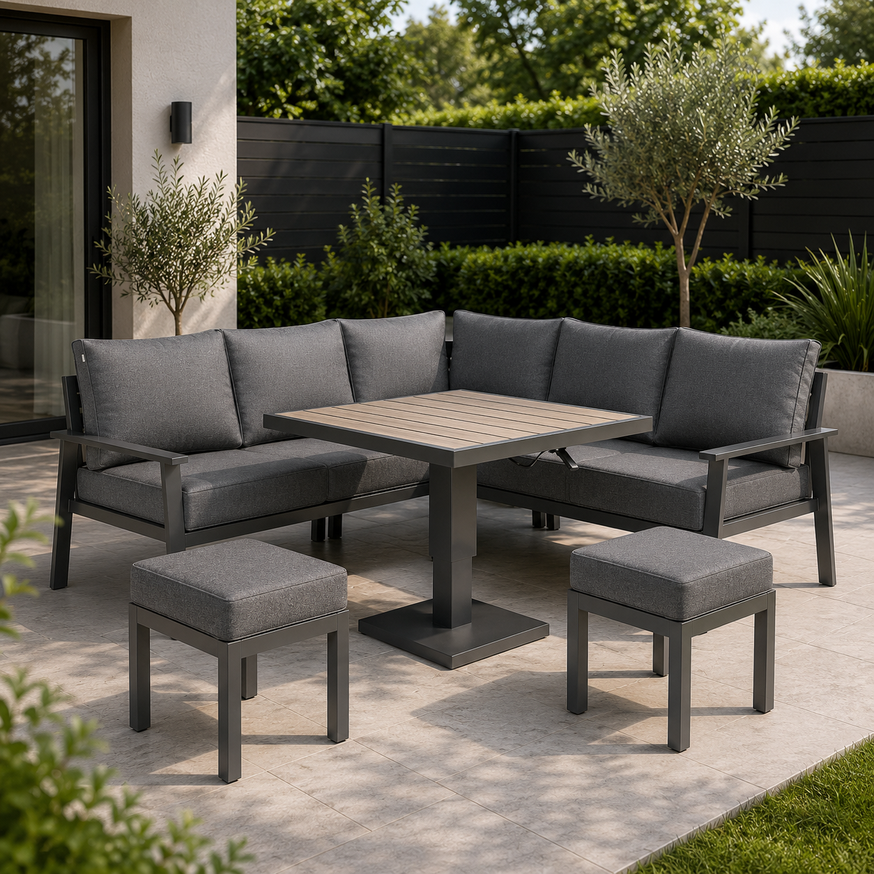 Titan Range Square Corner Sofa Set with Rising Table