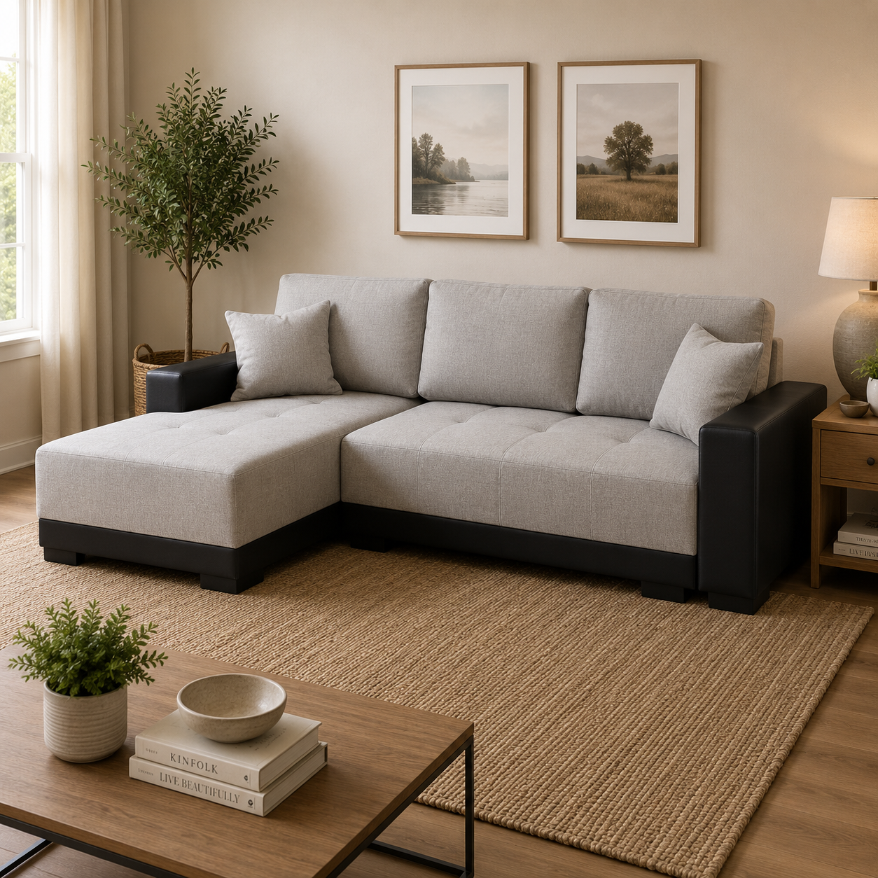 Cimiano Sofabed Black/Grey Left Hand Facing Corner Eastley | Kip | Quercioli | Barete | Metropolitan | Portobello | Aissa Style