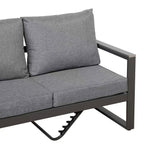 Dune Range LHF Corner Set Charcoal Aluminium Frame With Charcoal Cushions