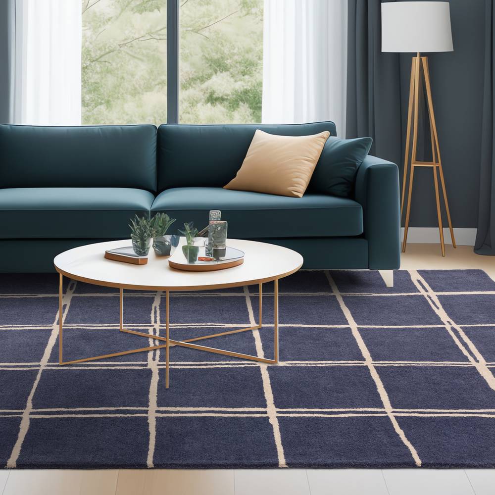 Albany Rug 120x170cm Grid Marine Rug