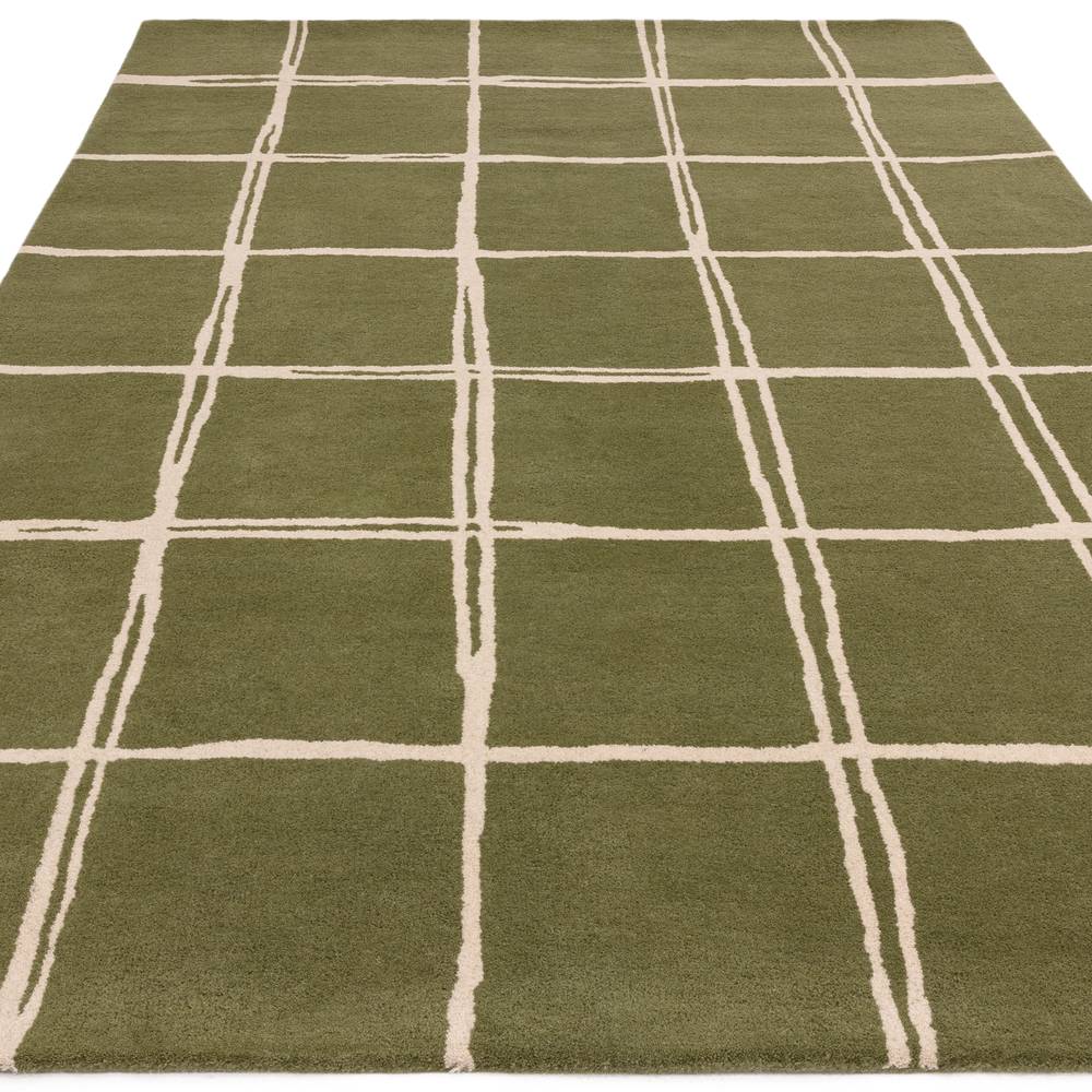 Albany Rug 120x170cm Grid Olive Rug