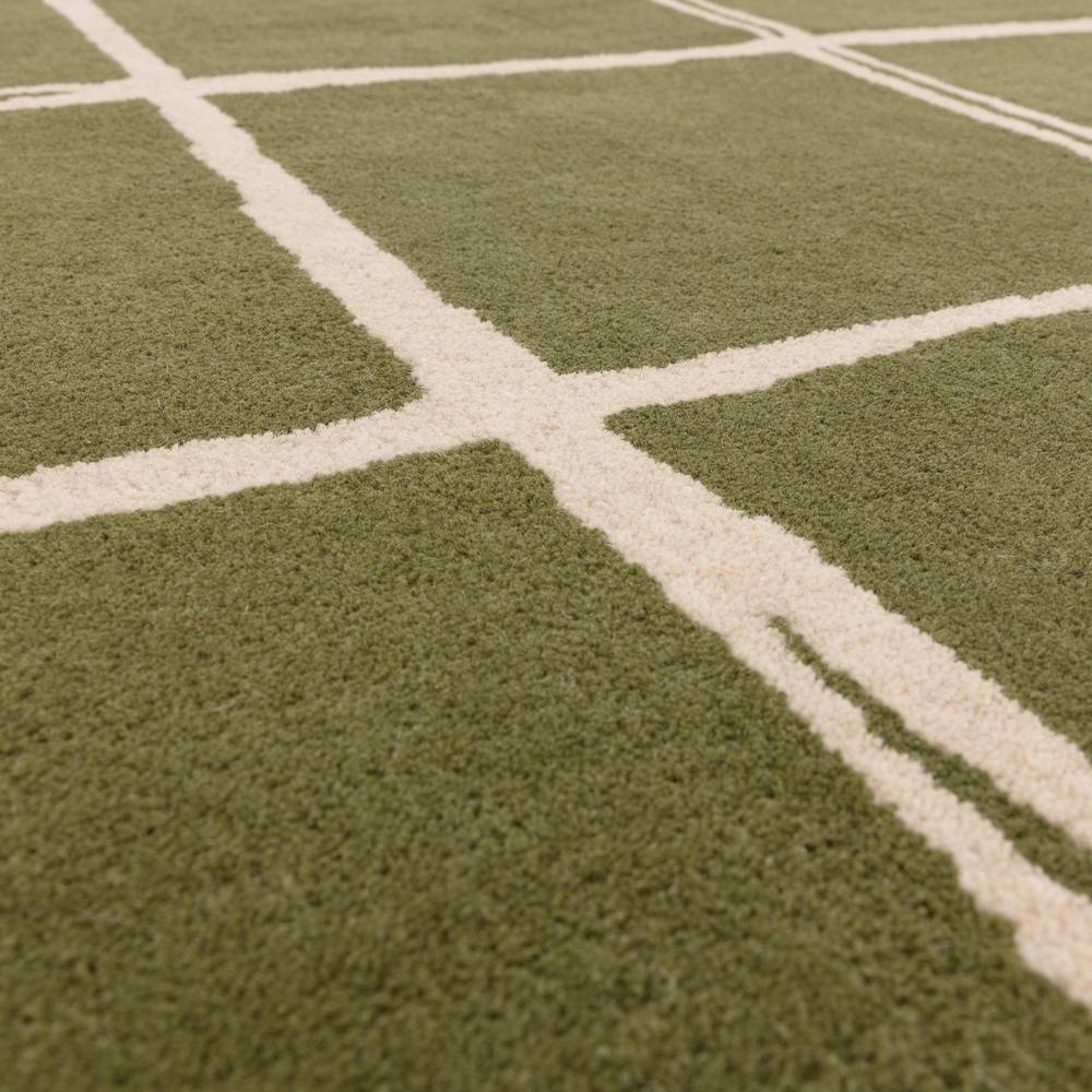 Albany Rug 120x170cm Grid Olive Rug