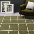 Albany Rug 080x150cm Grid Olive Rug
