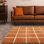 Albany Rug 200x290cm Grid Rust Rug