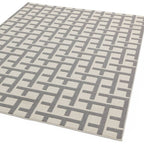 Antibes 080x150cm AN03 White/Grey Grid Rug