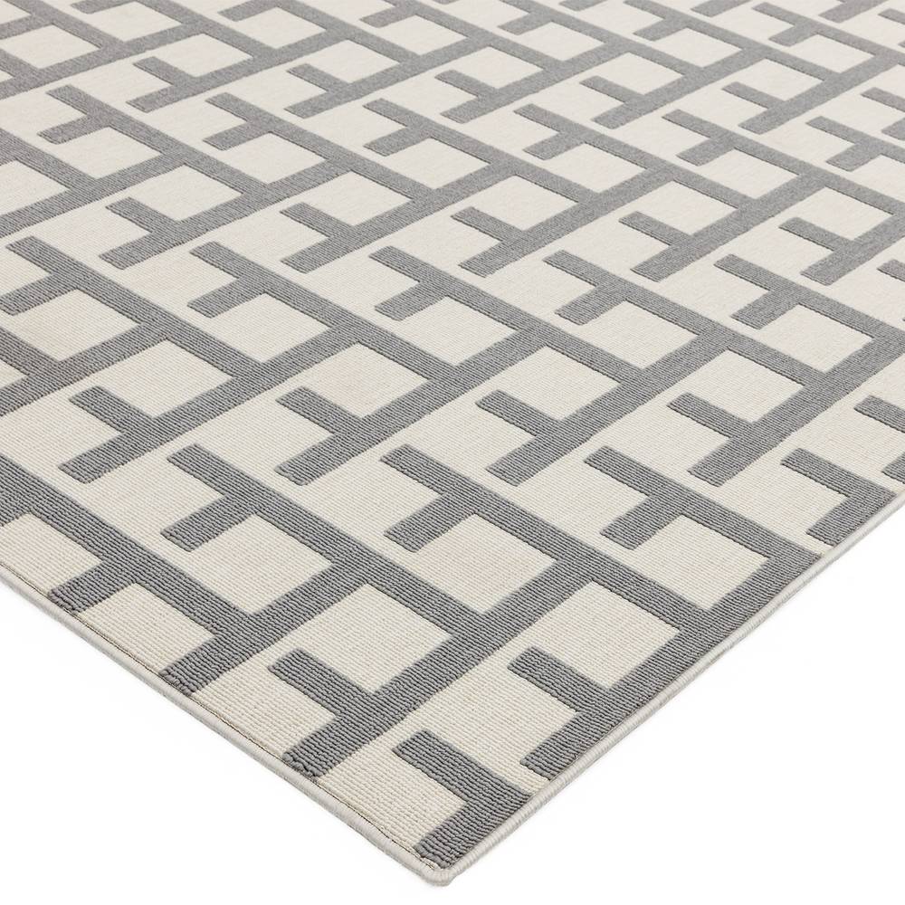 Antibes 080x150cm AN03 White/Grey Grid Rug