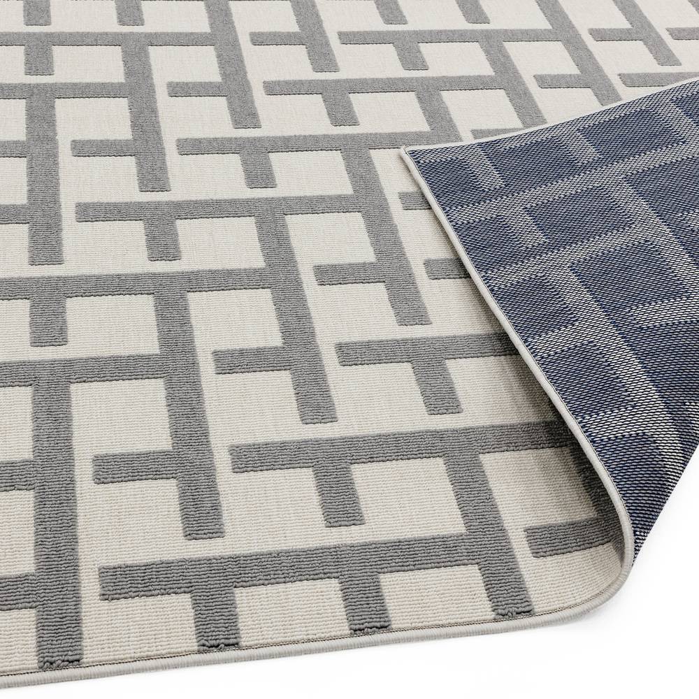 Antibes 080x150cm AN03 White/Grey Grid Rug
