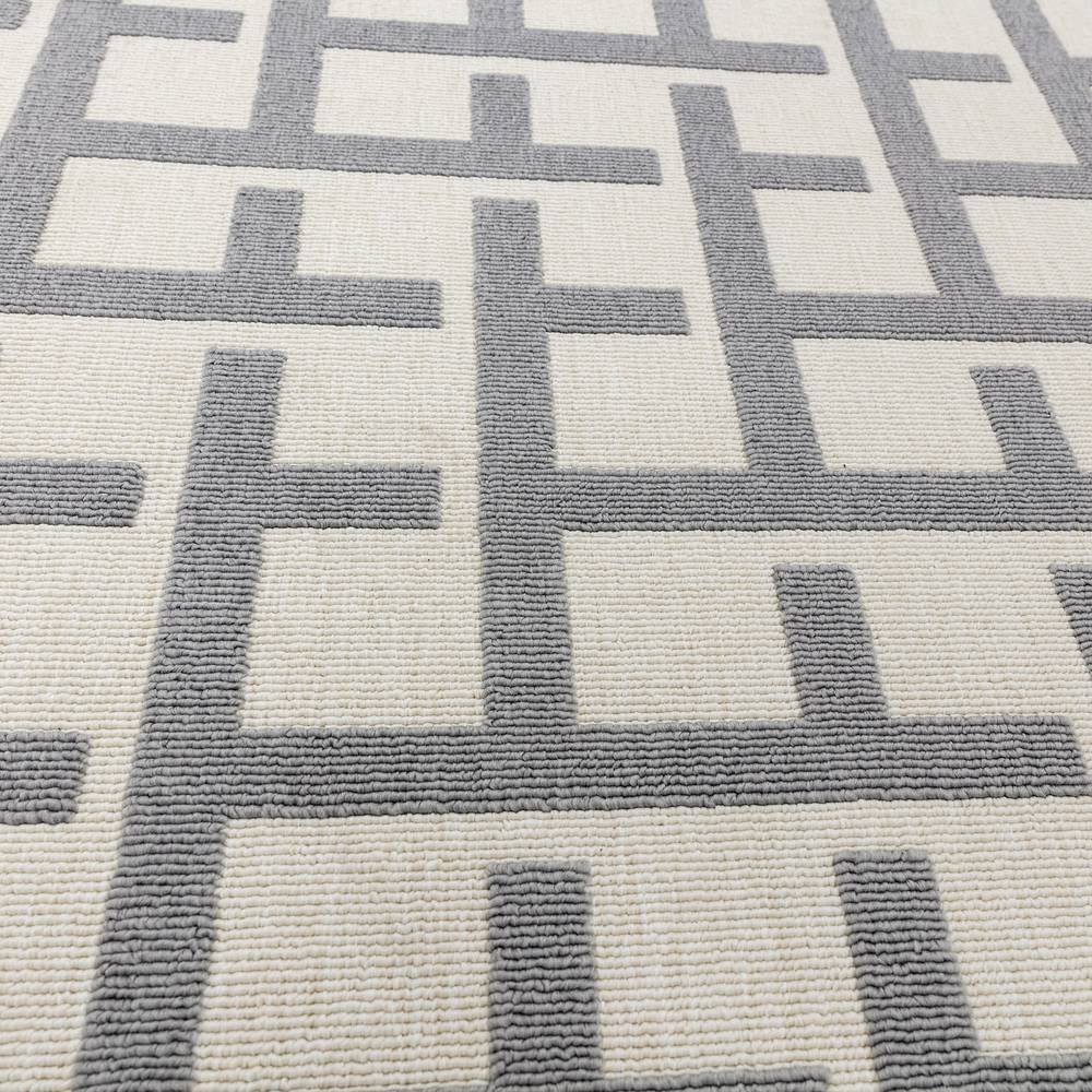 Antibes 160x230cm AN03 White/Grey Grid Rug