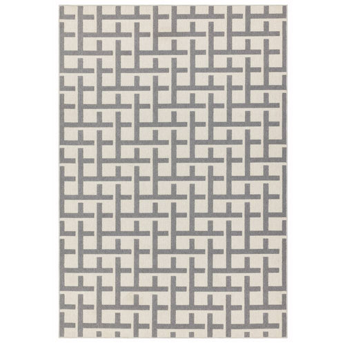 Antibes 120x170cm AN03 White/Grey Grid Rug
