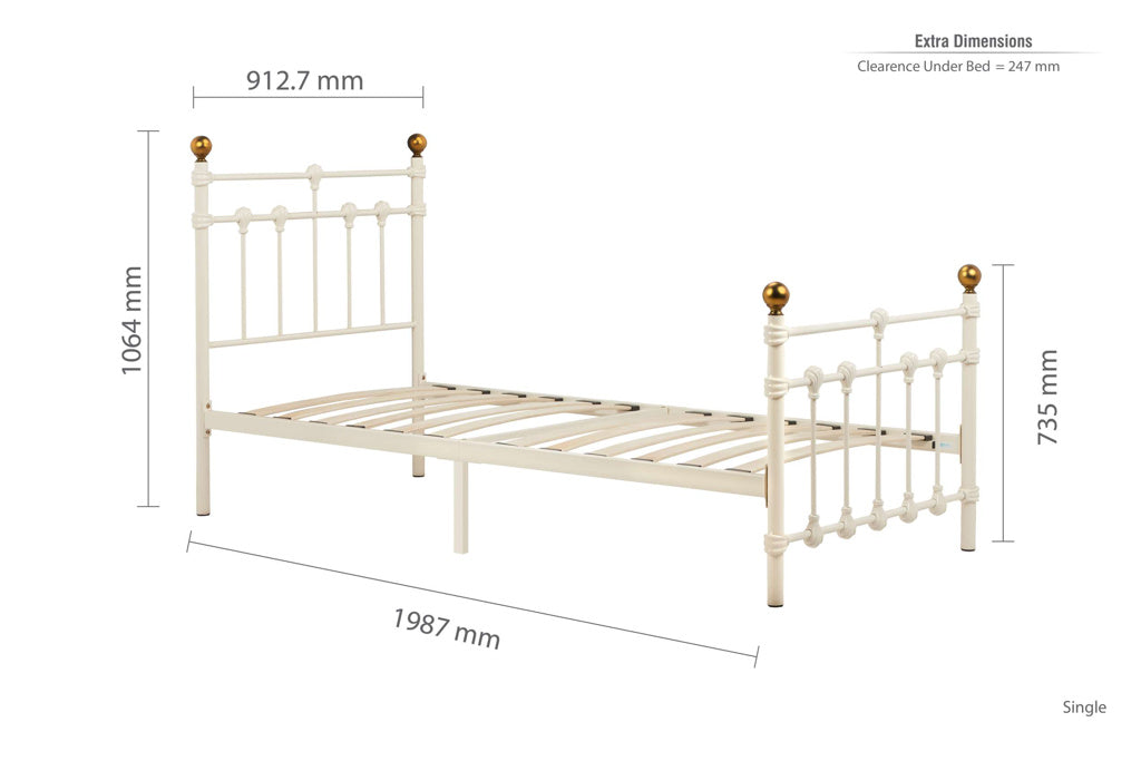 90cm Atlas Bed Cream