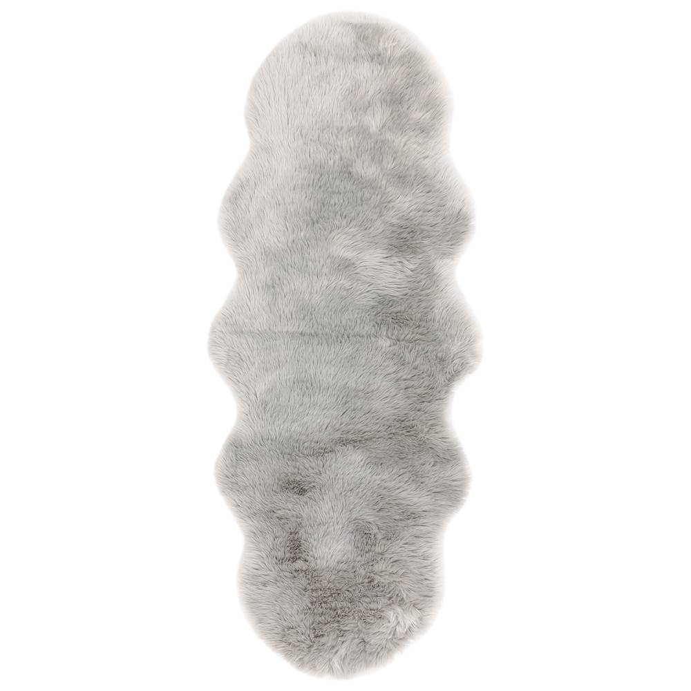 Auckland Luxury Faux Sheepskin 070x140cm Silver Rug