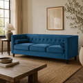 Helia Blue Velvet Sofa