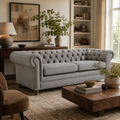 Stella Three Seat Grey Linen Sofa