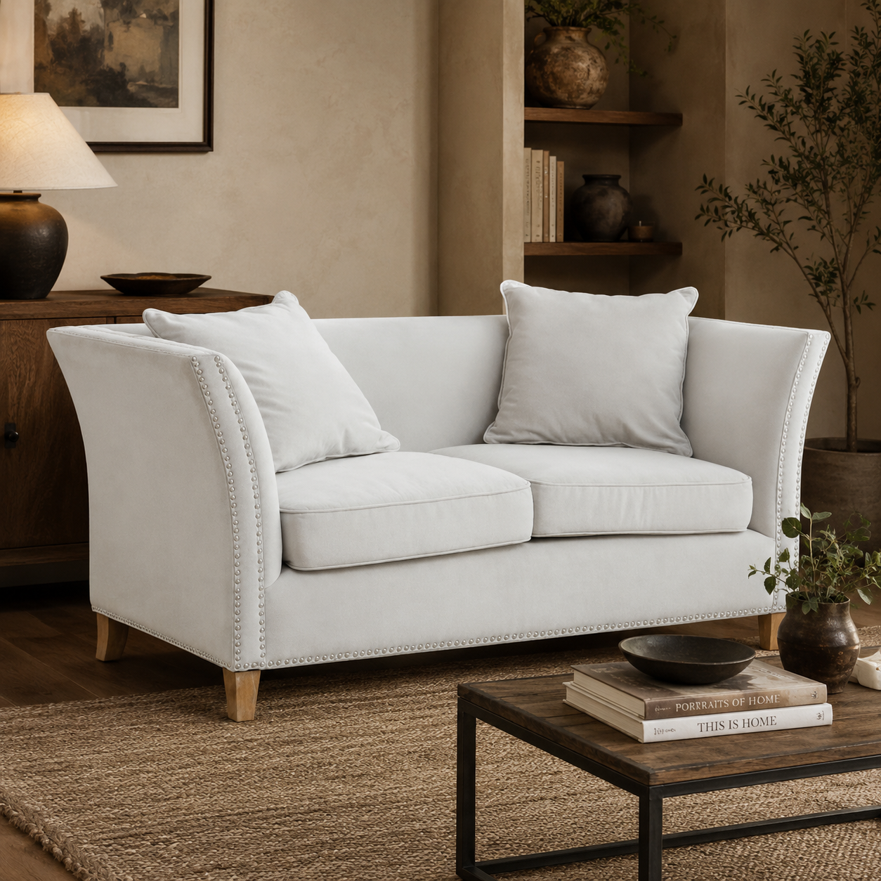Sutton Two Seat Grey Fabric Sofa