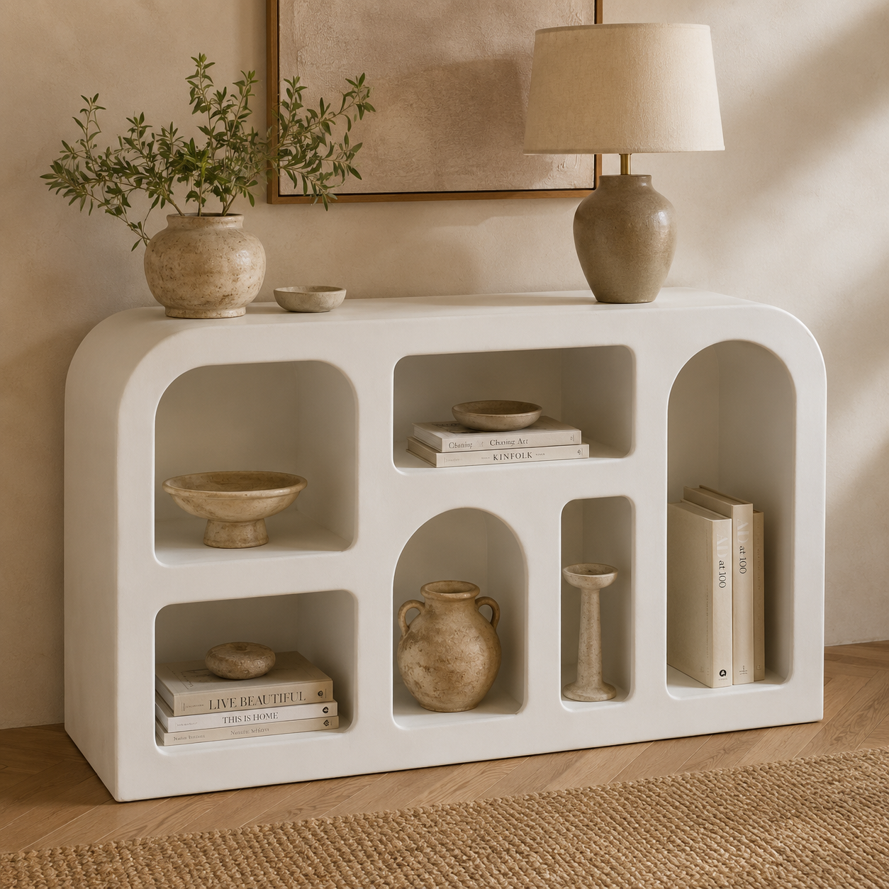 Geo Geometric Medium Sideboard Display Cabinet Bookshelf