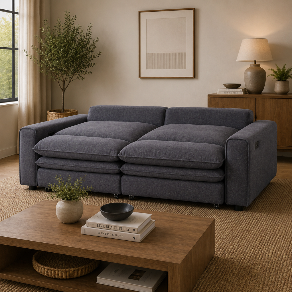 Florence Cloud Grey Electric Sofa