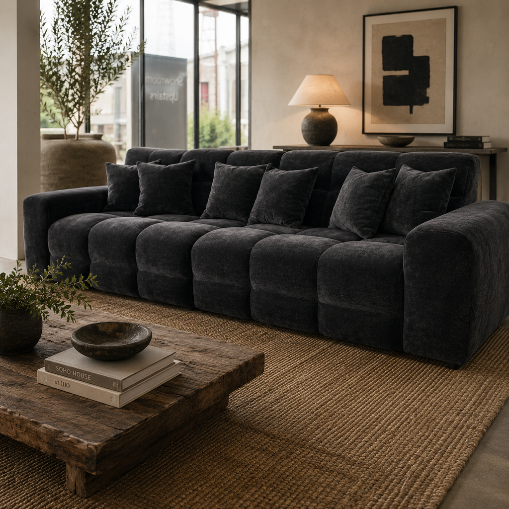 Jacob Sofa Black 4 Seater