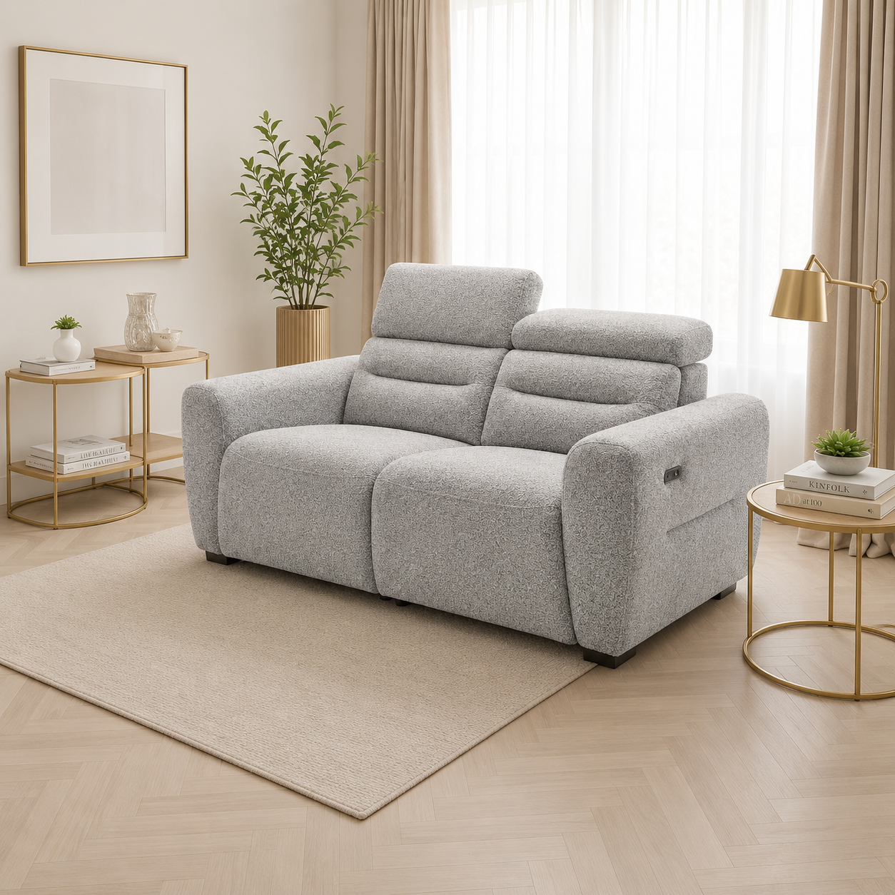 Tokyo Electric Recliner Grey 3 Seater