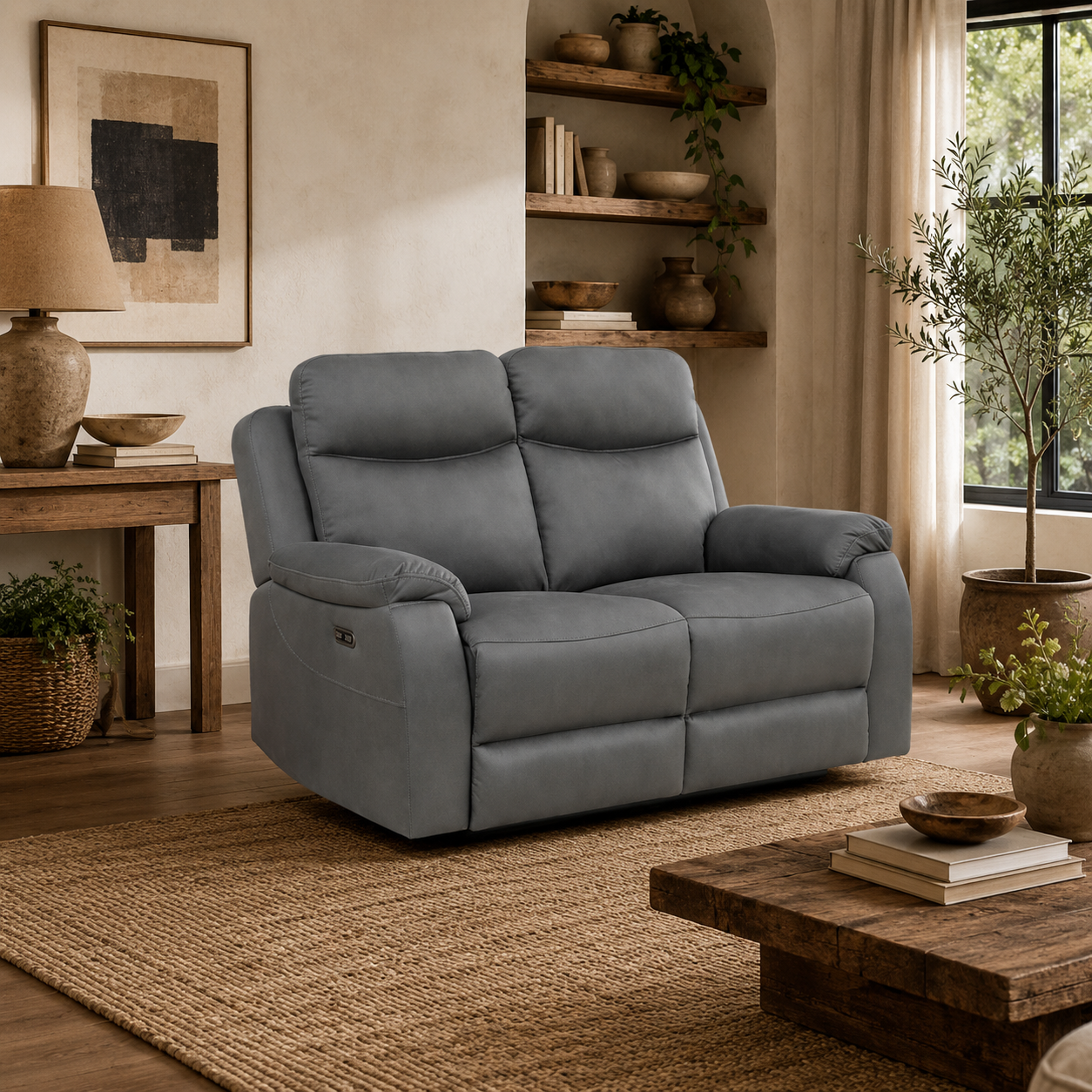 Corvan 2 Seater Sofa Charcoal