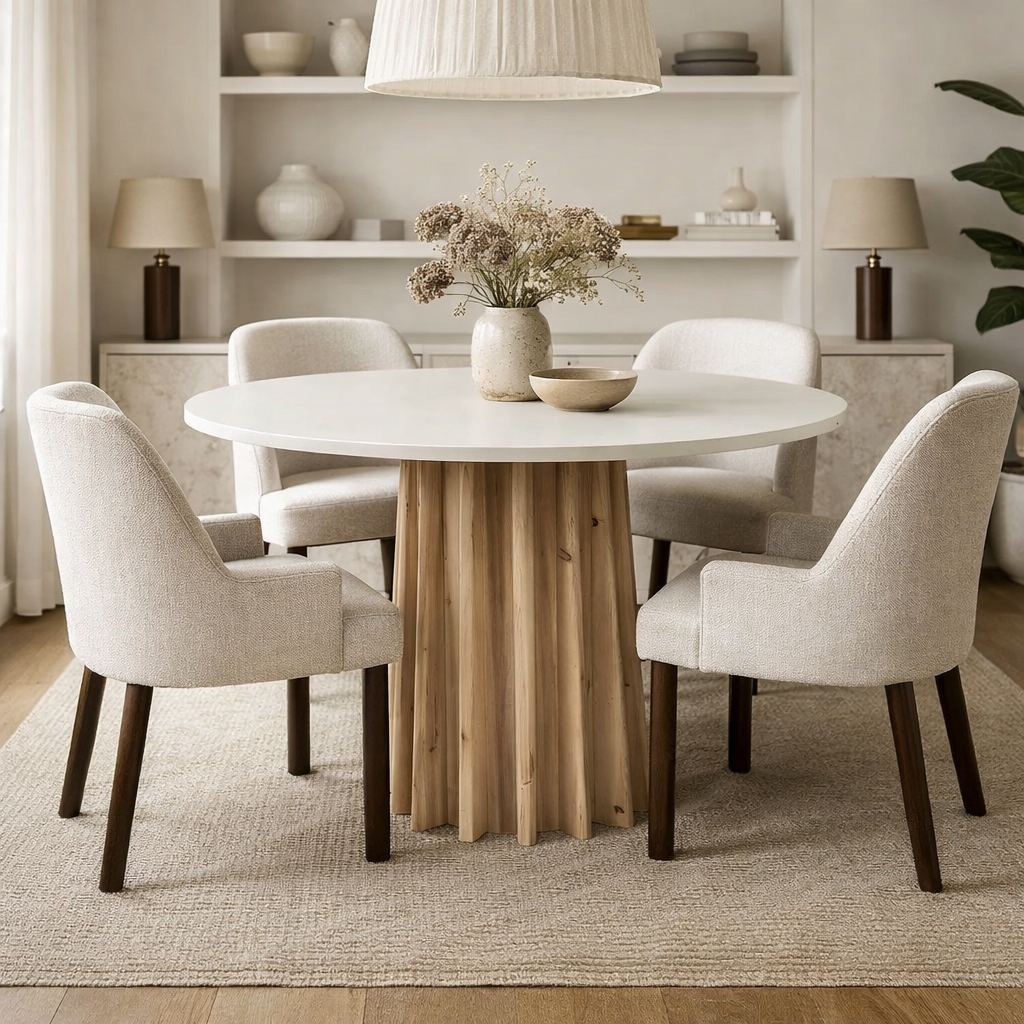 Hackwood Round Concrete Dining Table