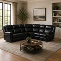 Myra Recliner Sofa Black Large Corner