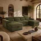 Alaya Sofabed Green U Shape Corner
