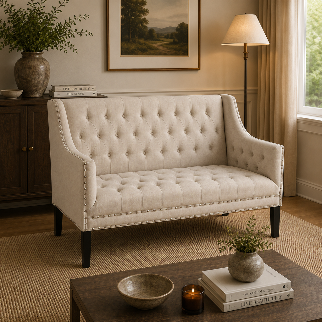 Regent Park Camel Velvet 2 Seat Sofa